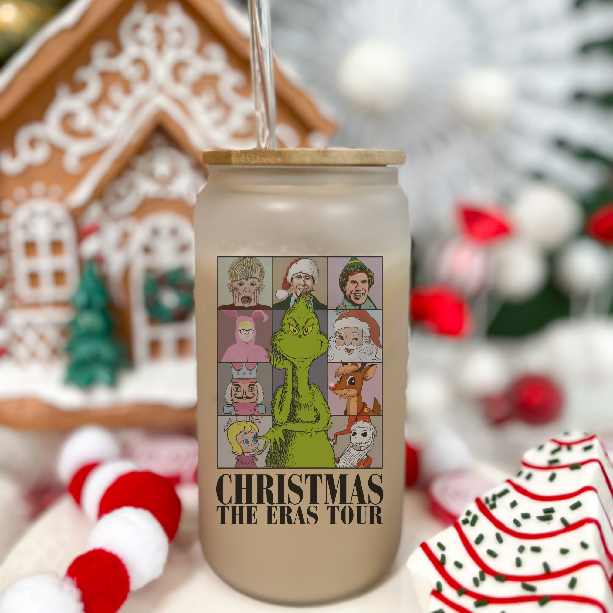 Christmas Eras Frosted Glass Tumbler