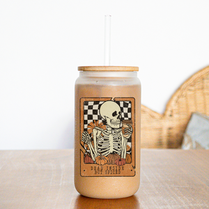 Dead Inside But Spiced Frosted Glass Tumbler