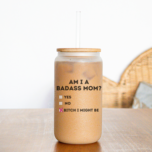 Badass Mom Frosted Glass Tumbler