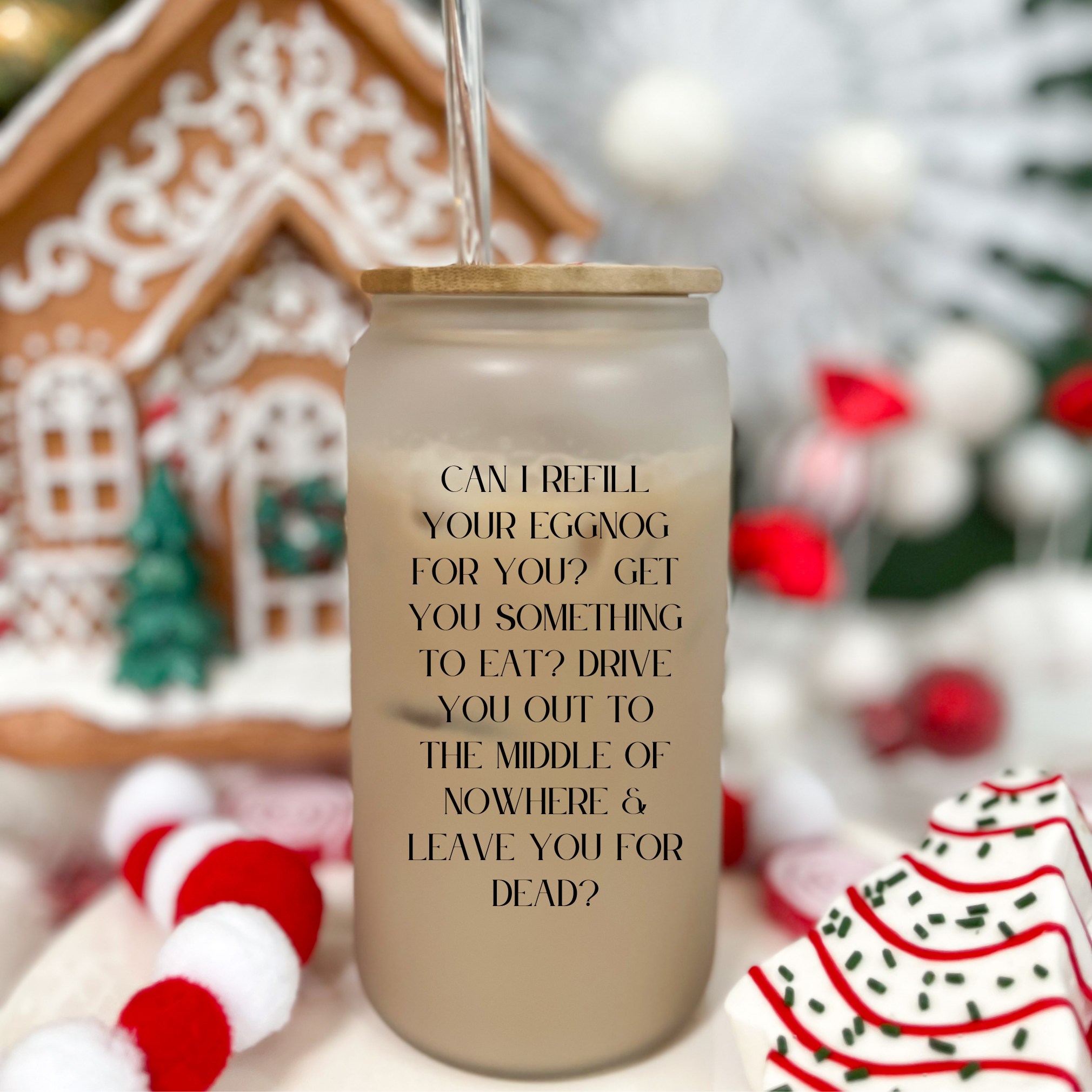 Griswold Eggnog Social Society Frosted Glass Tumbler