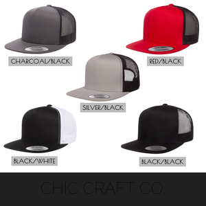 Flat Brim Trucker Snapback- Adult (I.D.C.)