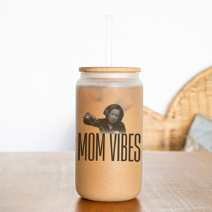 Mom Vibes Frosted Glass Tumbler
