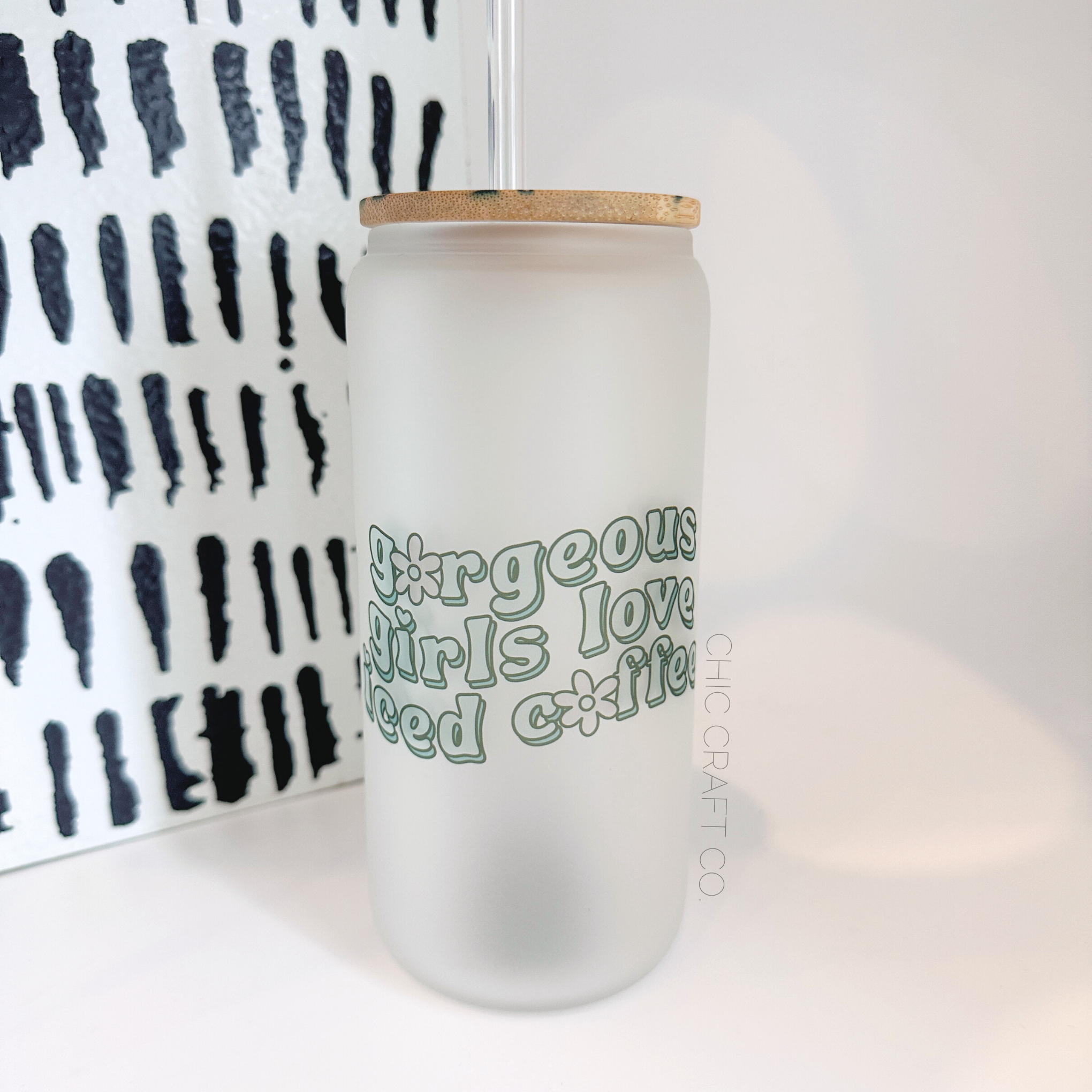 Gorgeous Girls Love Iced Coffee Frosted Glass Tumbler