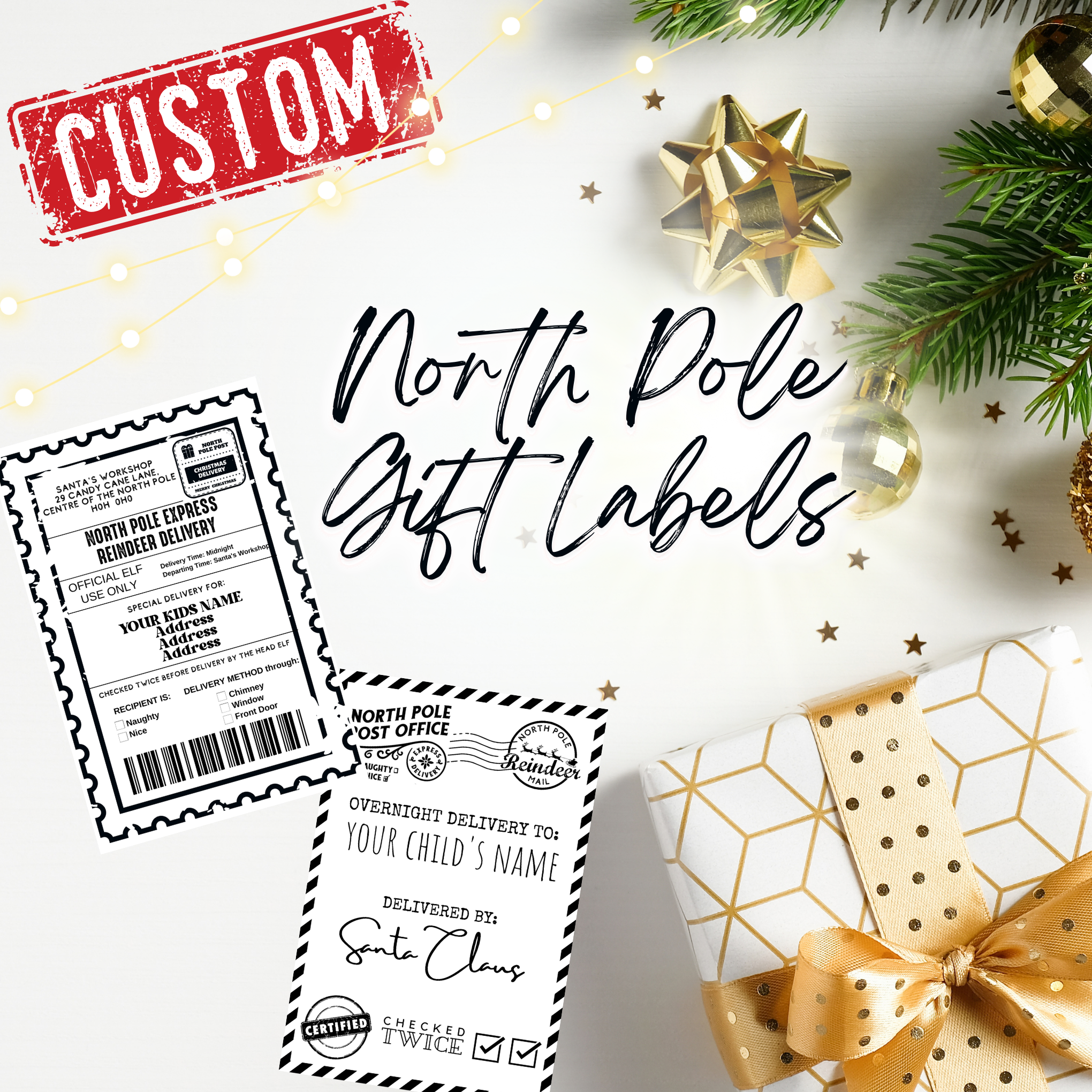 CUSTOM North Pole Gift Labels!