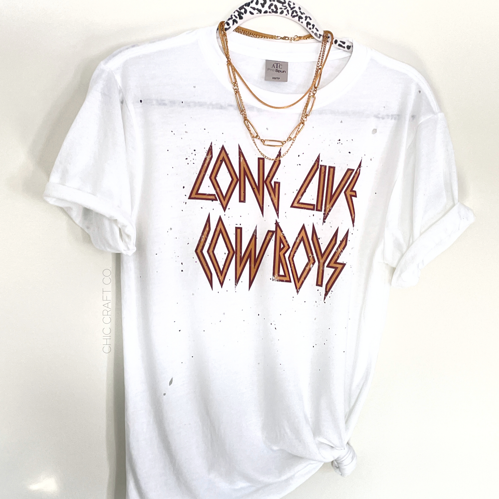 Distressed Long Live Cowboys Tee